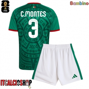 Messico Cesar Montes #3 Prima Maglia Bambino Mondiali 2026 Manica Corta (+ Pantaloni corti)
